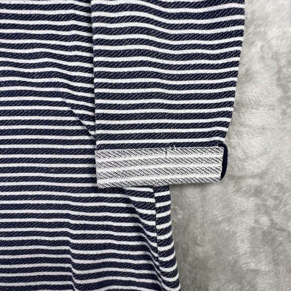 Knit Shirt Womens Sz L Blue White Striped Nautical 3/4 Sleeves - Picture 3 of 10